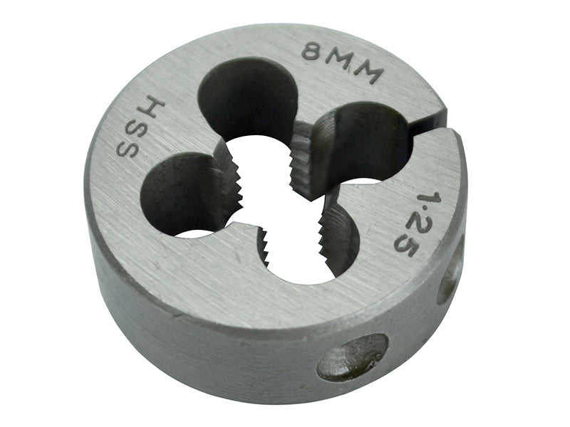 Faithfull HSS Straight Flute Split Die M8 x 1.25, 1in OD FAIHSSDM8