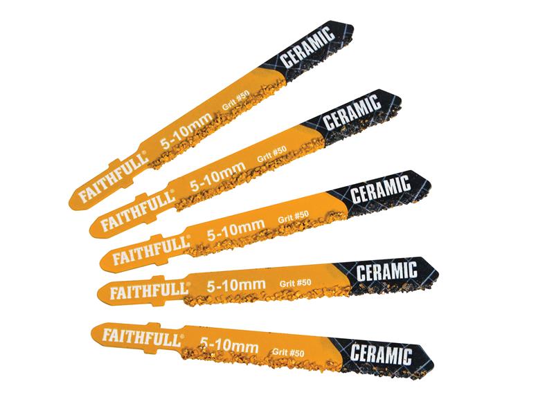 Faithfull TCT Riff Tile Cutting Jigsaw Blades Pack of 5 FAIJB150RIFF