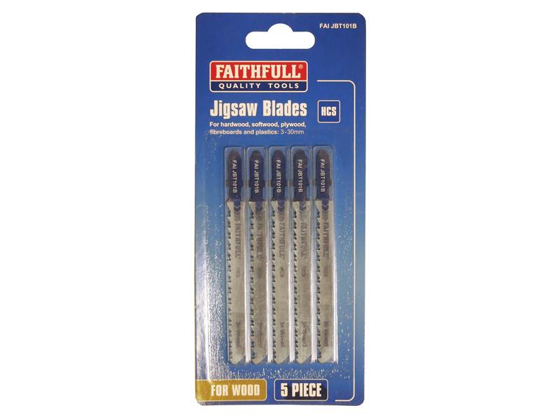 Faithfull Wood Jigsaw Blades Pack of 5 T101B FAIJBT101B
