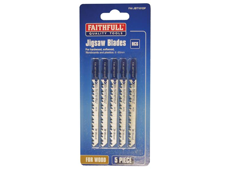 Faithfull Wood Jigsaw Blades Pack of 5 T101DP FAIJBT101DP