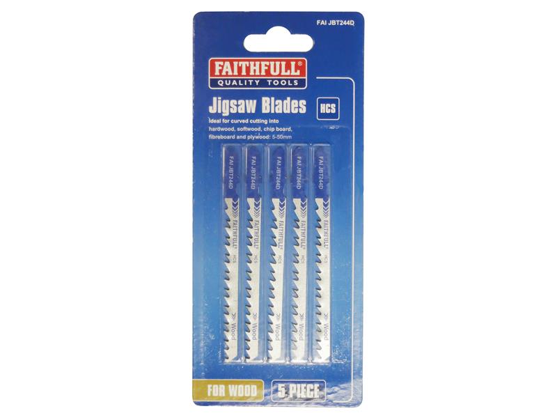 Faithfull Wood Jigsaw Blades Pack of 5 T244D FAIJBT244D