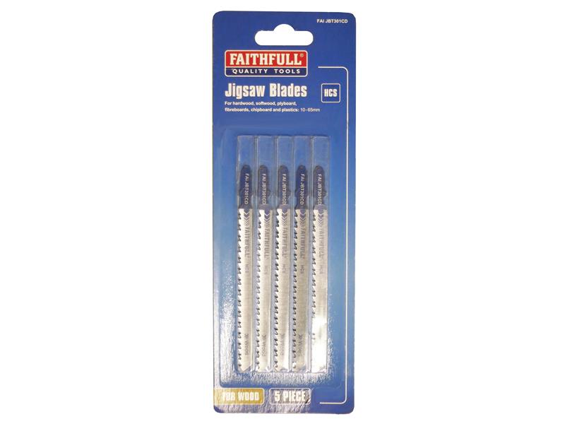 Faithfull Wood Jigsaw Blades Pack of 5 T301CD FAIJBT301CD