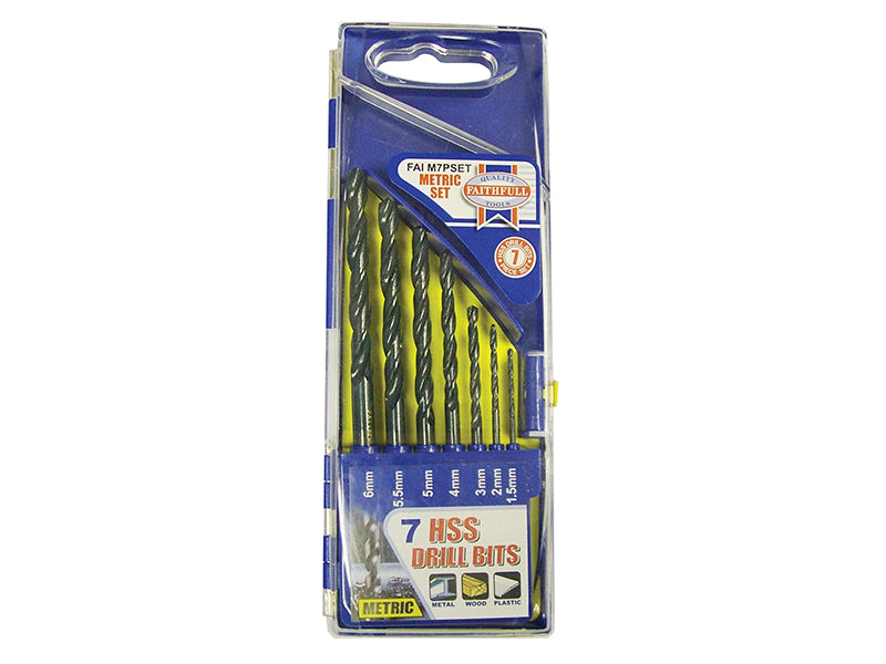 Faithfull HSS Drill Bit Set, 7 Piece (1.5-6.0mm) FAIM7PSET