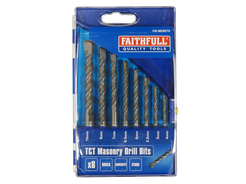 Faithfull Standard Masonry Drill Set, 8 Piece 4-10mm FAIMDSET8