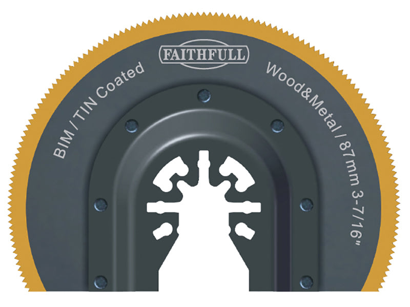 Faithfull Multi-Functional Tool Bi-Metal Radial Saw TiN Coated Blade 87mm FAIMFBM87