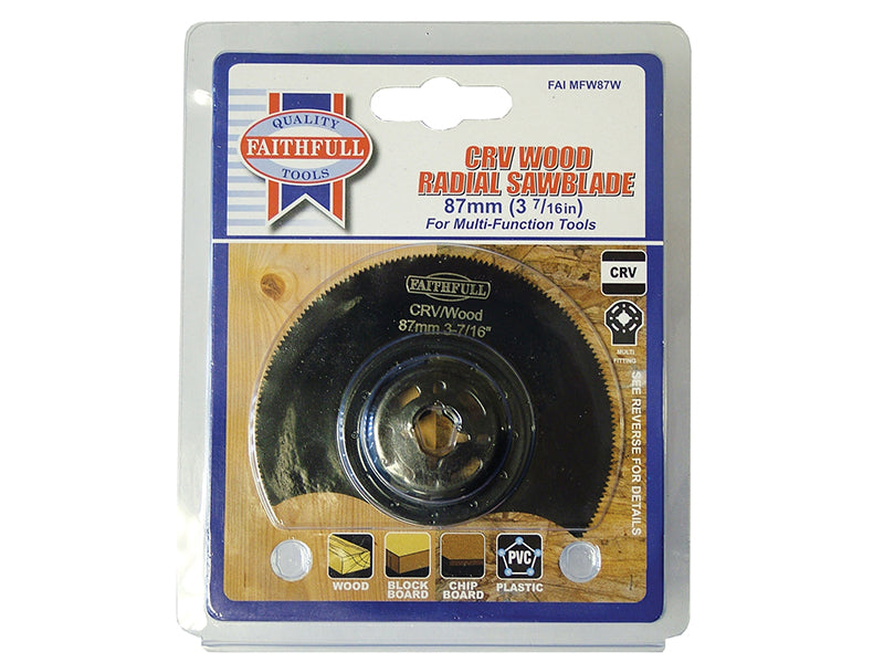 Faithfull Multi-Functional Tool CrV Radial Blade Wood Wavy Set 87mm FAIMFW87W