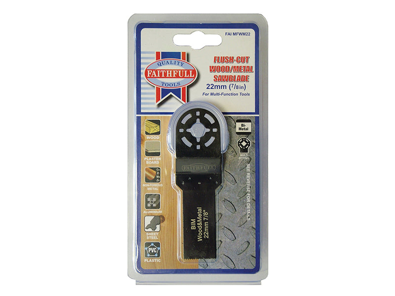 Faithfull Multi-Functional Tool Flush Cut Wood/Bi-Metal Blade 22mm FAIMFWM22