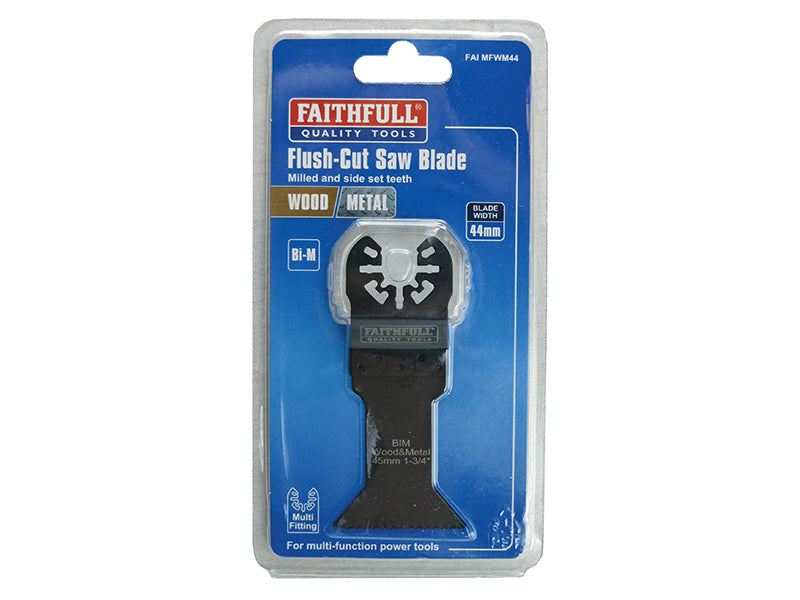 Faithfull Bi-Metal Flush Cut Wood/Metal Blades 44mm (Pack 5) FAIMFWM44B