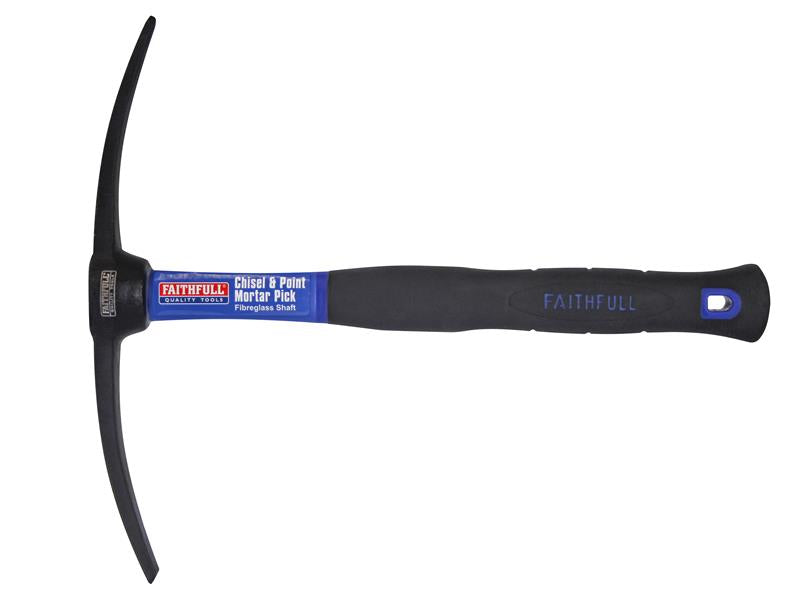 Faithfull Chisel & Point Mortar Pick Fibreglass Shaft 450g (16oz) FAIMPCPFG