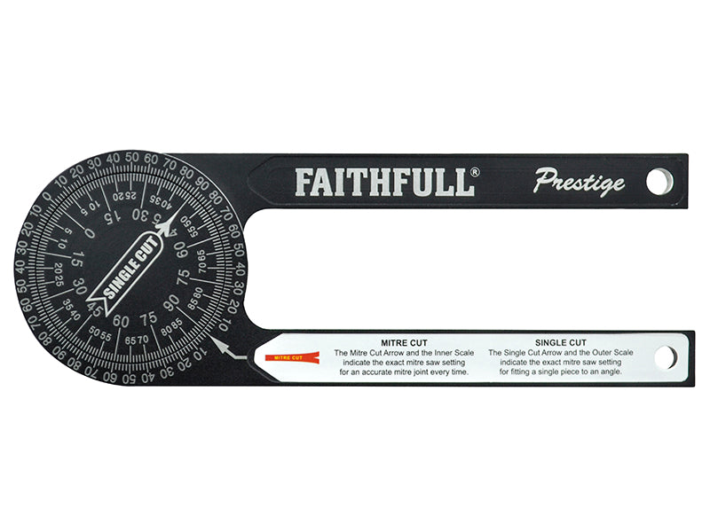 Faithfull Prestige Mitre Saw Protractor Black Aluminium FAIMSPCNC