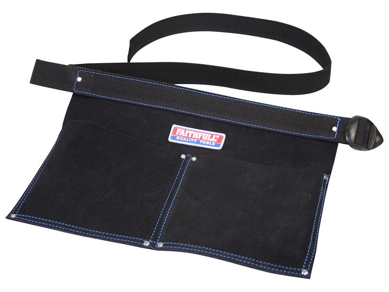 Faithfull Double Pocket Nail Pouch Suede Overall Size 250 x 380mm FAINP2B
