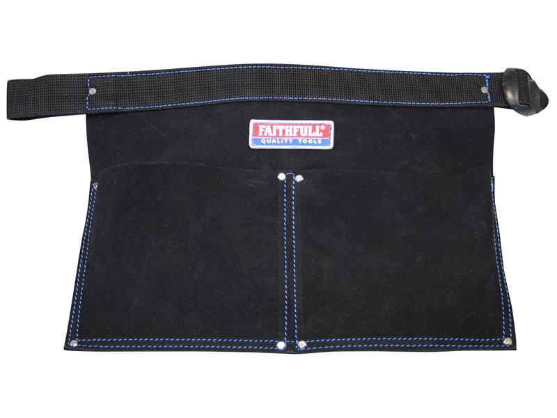 Faithfull Double Pocket Nail Pouch Suede Overall Size 250 x 380mm FAINP2B