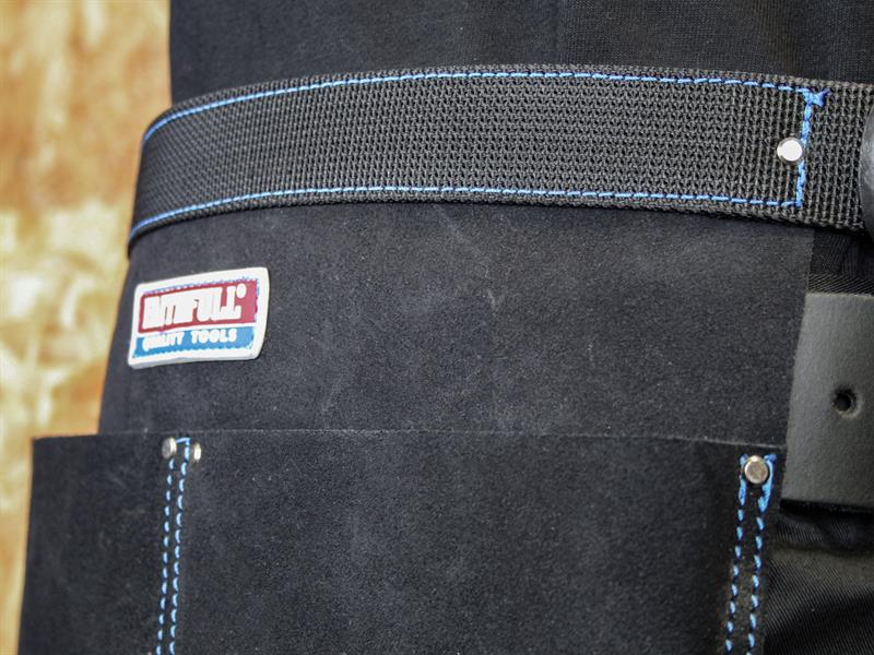 Faithfull Double Pocket Nail Pouch Suede Overall Size 250 x 380mm FAINP2B