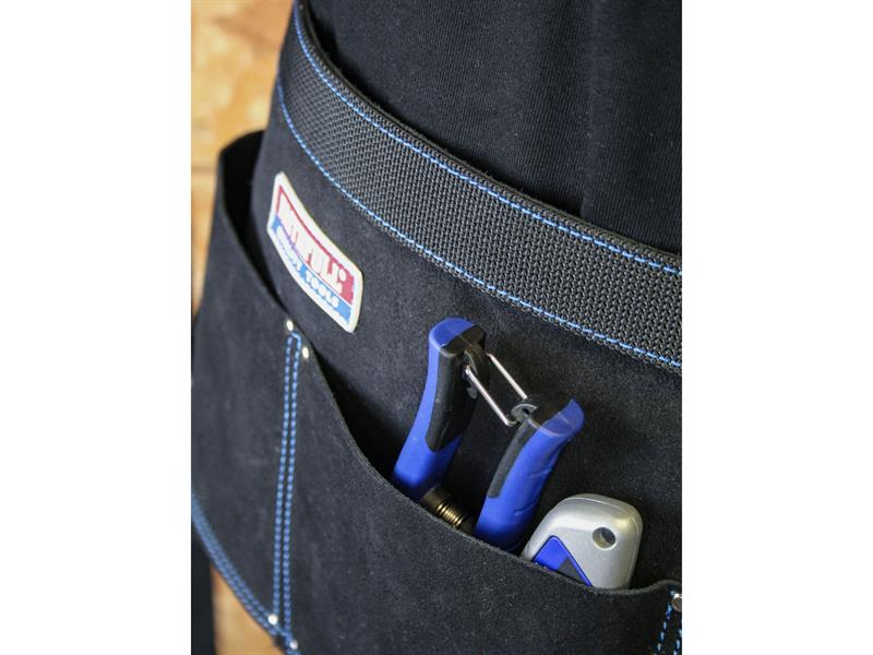 Faithfull Double Pocket Nail Pouch Suede Overall Size 250 x 380mm FAINP2B