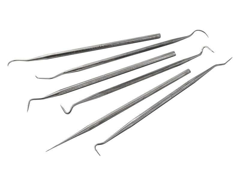 Faithfull Picks Carvers Set 6 Piece Stainless Steel For O Rings etc FAIPICKSET