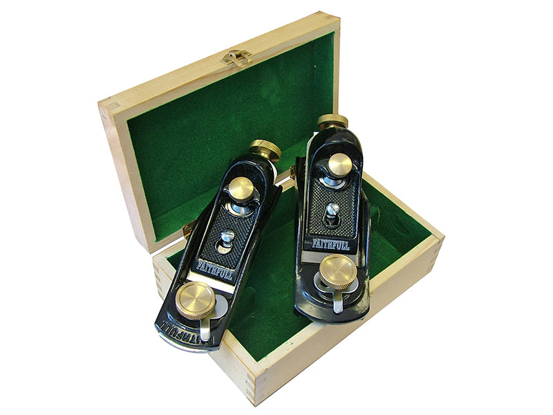 Faithfull No.9 1/2 & No.60 1/2 Block Planes in Wooden Box FAIPLANEBPS