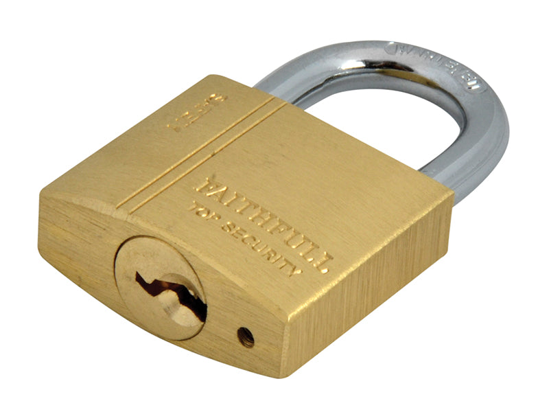 Faithfull Brass Padlock 30mm 3 Keys FAIPLB30
