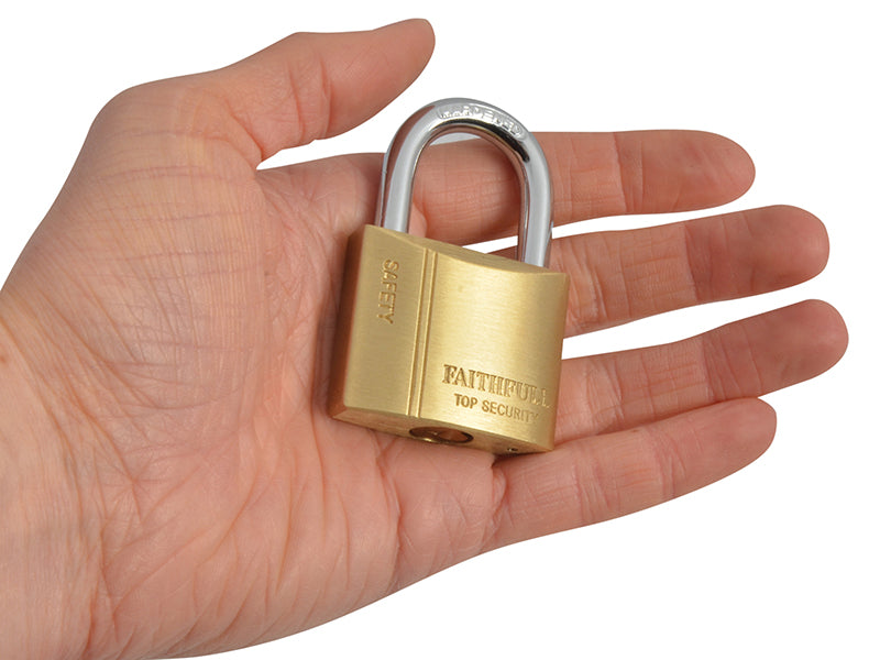 Faithfull Brass Padlock 40mm 3 Keys FAIPLB40