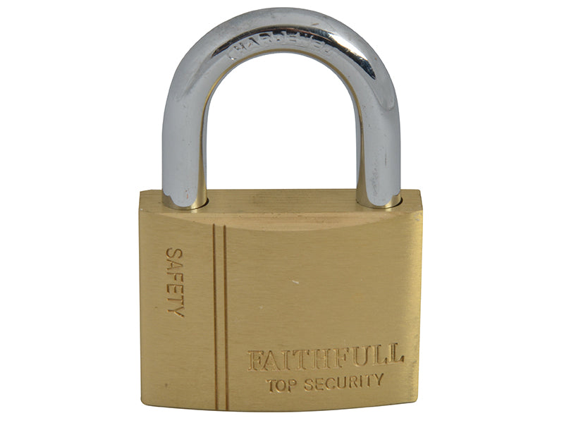 Faithfull Brass Padlock 50mm 3 Keys FAIPLB50