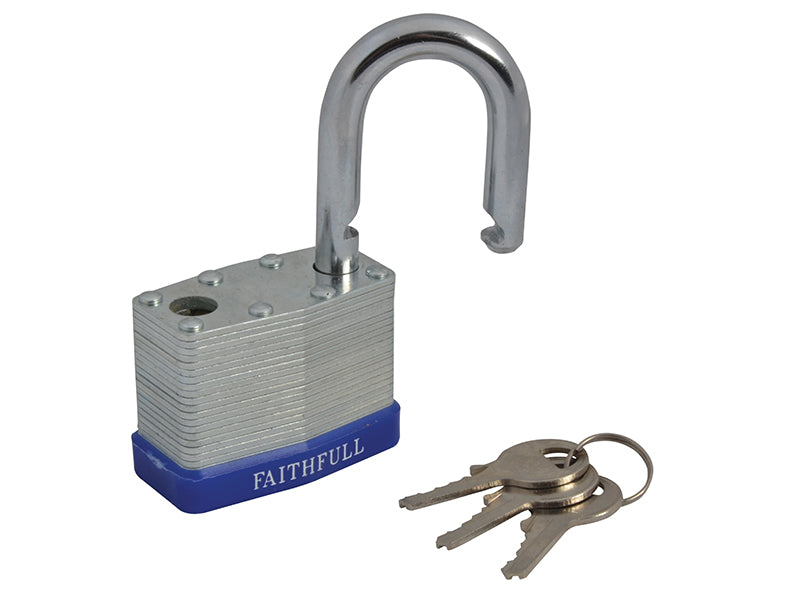 Faithfull Laminated Steel Padlock 50mm 3 Keys FAIPLLAM50
