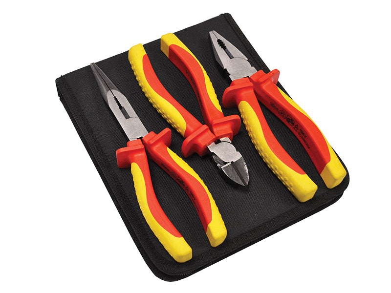 Faithfull VDE Pliers Set with Pouch, 3 Piece FAIPLVDESET