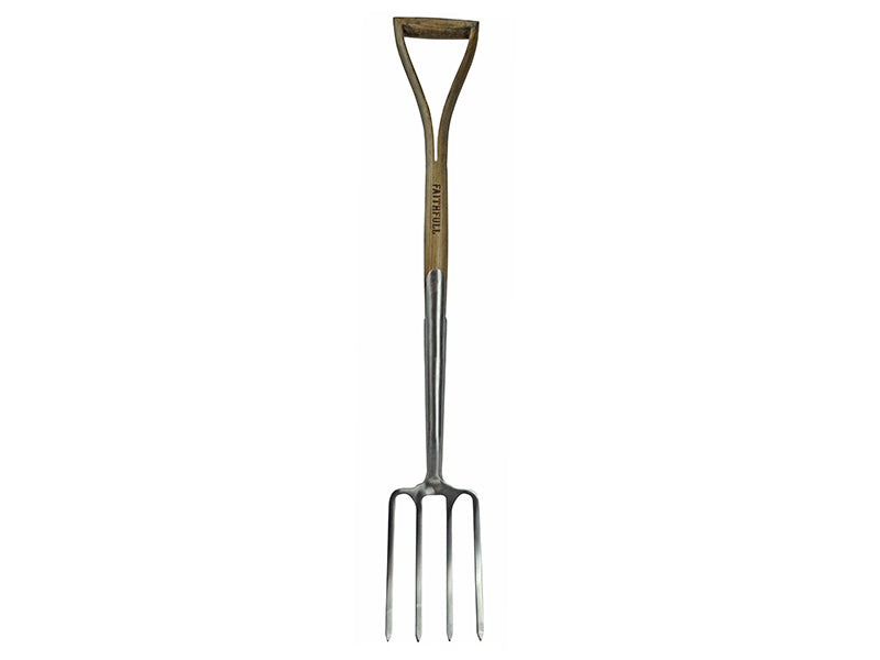 Faithfull Prestige Stainless Steel Border Fork Ash Handle FAIPRESBFSS