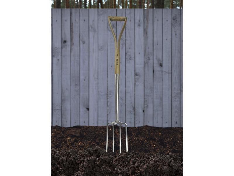 Faithfull Prestige Stainless Steel Border Fork Ash Handle FAIPRESBFSS