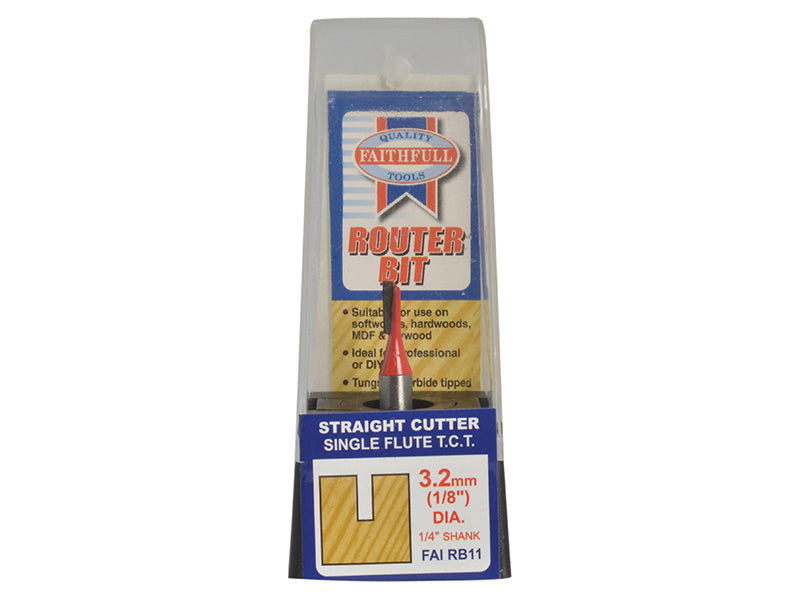 Faithfull Router Bit TCT Single Flute 3.2 x 10mm 1/4in Shank FAIRB11