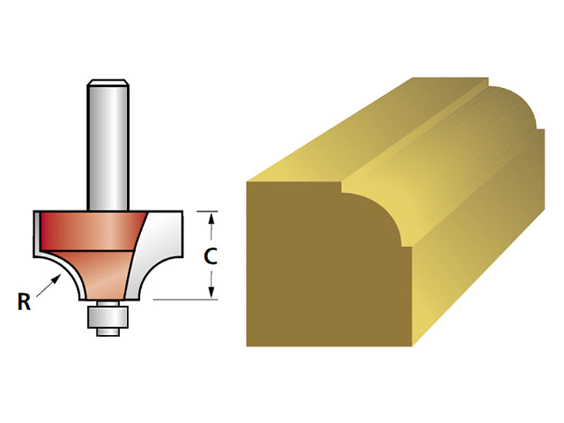 Faithfull Router Bit TCT Ovolo 13.3mm 1/4in Shank FAIRB31