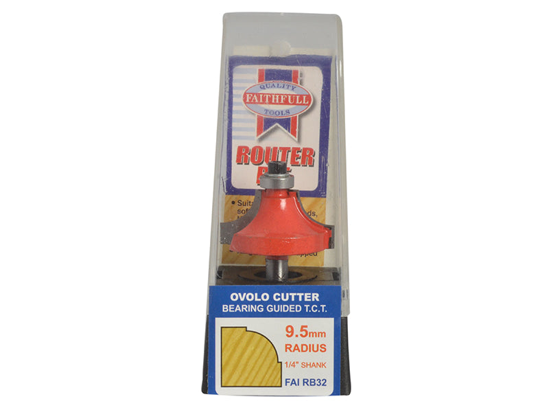 Faithfull Router Bit TCT Ovolo 16.5mm 1/4in Shank FAIRB32