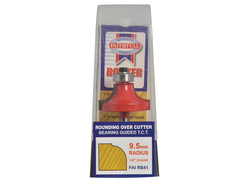 Faithfull Router Bit TCT Rounding Over 15.8mm x 9.5mm 1/4in Shank FAIRB41