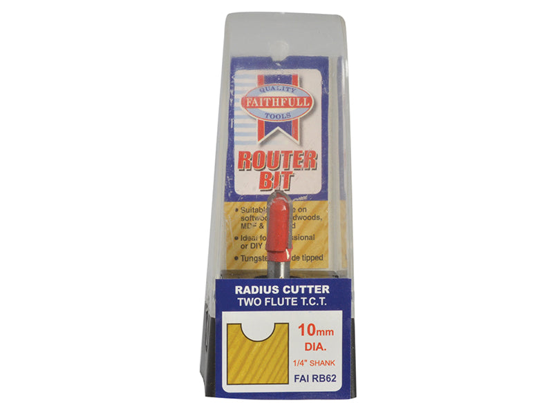 Faithfull Router Bit TCT Radius 5.0 x 18mm 1/4in Shank FAIRB62