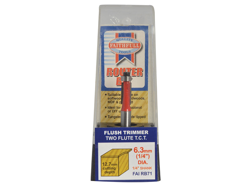 Faithfull Router Bit TCT Mini Trim 6.3mm x 12.7mm 1/4in Shank FAIRB71