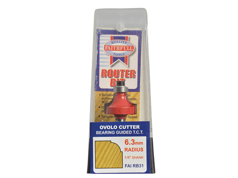 Faithfull Router Bit TCT Mini Trim 6.3mm x 25.4mm 1/4in Shank FAIRB72