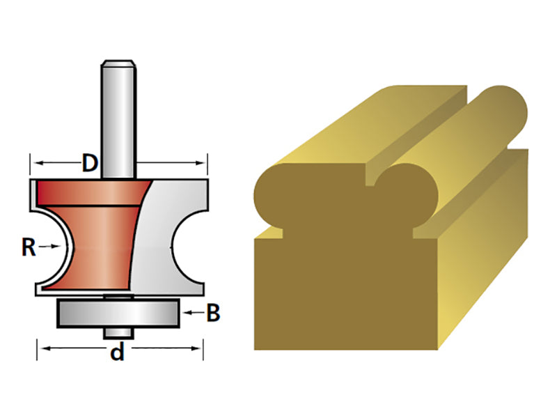 Faithfull Router Bit TCT 3.2mm Corner Bead 1/4in Shank FAIRB91