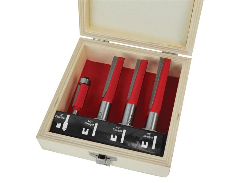 Faithfull Router Bit Set for Worktop Jig, 4 Piece FAIRBSKWJ