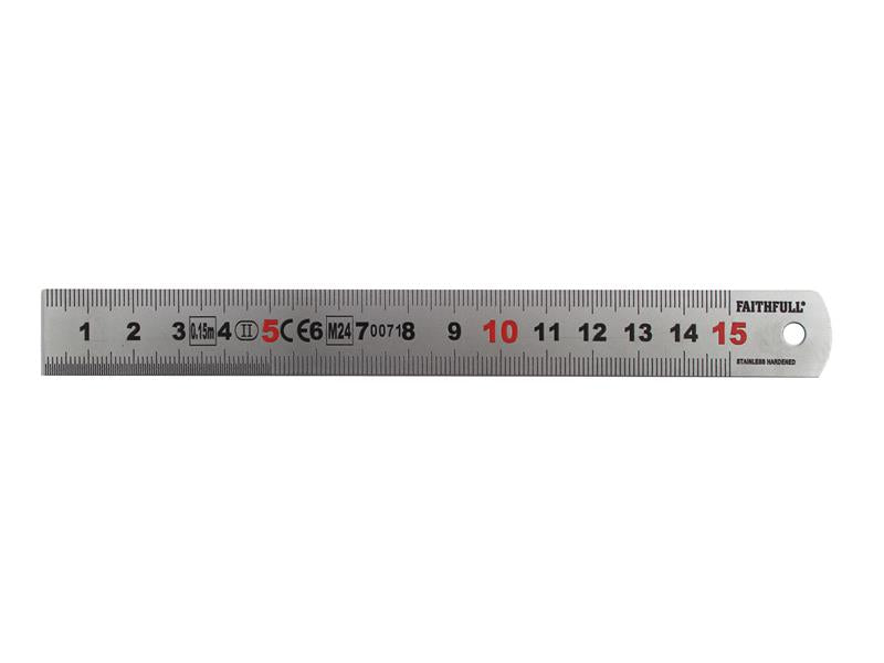 Faithfull Matt Silver Measuring Rule 150mm FAIRUL150MS