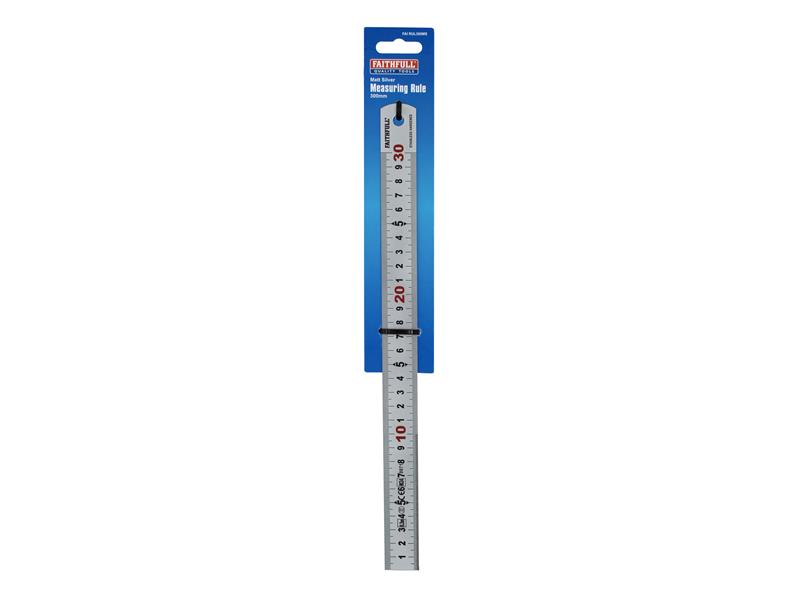 Faithfull Matt Silver Measuring Rule 300mm FAIRUL300MS