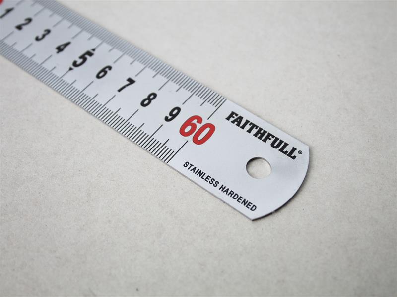 Faithfull Matt Silver Measuring Rule 600mm FAIRUL600MS