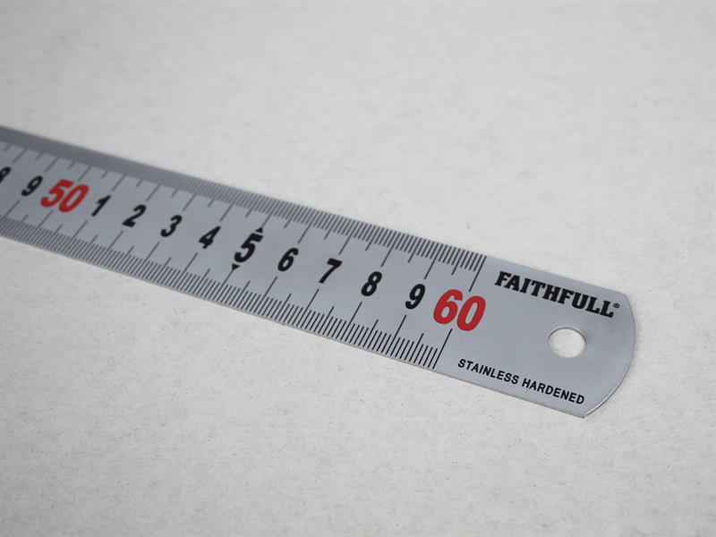 Faithfull Matt Silver Measuring Rule 600mm FAIRUL600MS