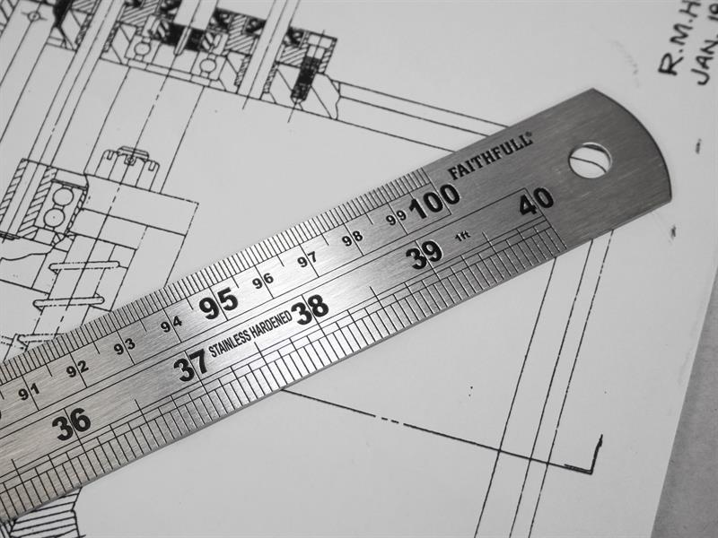 Faithfull Steel Rule 1m / 39in x 30mm FAIRULE1000S