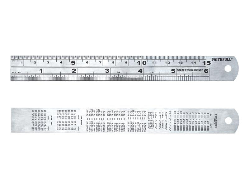 Faithfull Steel Rule 150mm / 6in x 19mm FAIRULE150SS