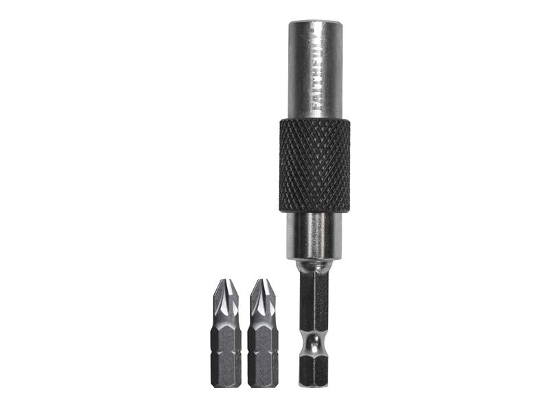 Faithfull 15° Flexi Bit Holder 75mm & PZ2(x2) Bits FAISBMBH15