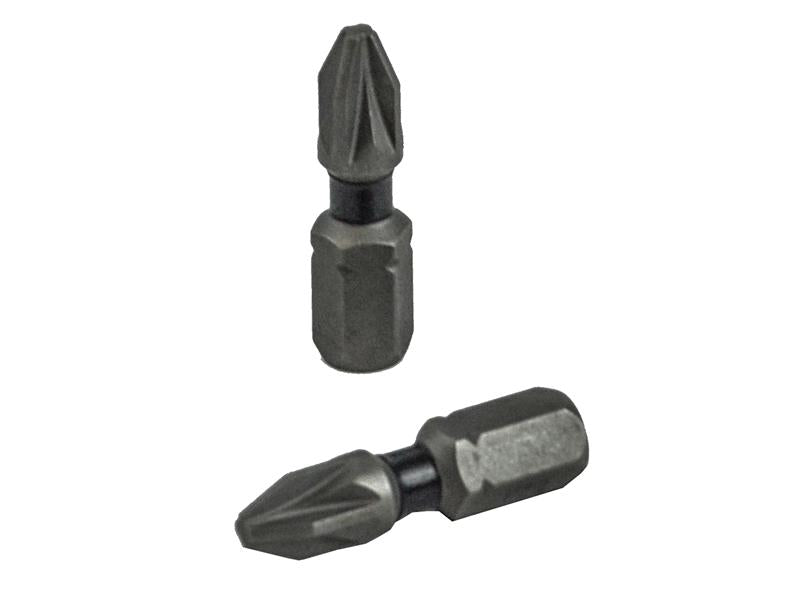 Faithfull Pozi Impact Screwdriver Bits PZ2 x 25mm (Pack 20) FAISBPZ225IB