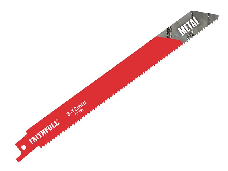 Faithfull S1118BF Sabre Saw Blade Metal 200mm 10 TPI (Pack of 5) FAISBS1118BF