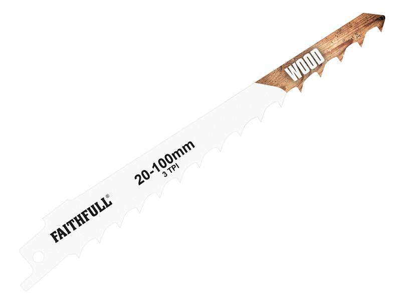 Faithfull S617K Sabre Saw Blade Wood 150mm 3 TPI (Pack of 5) FAISBS617K