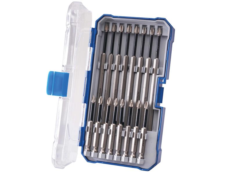 Faithfull Long Impact Bit Set in Case 16 Piece Phillips & Pozi Bits FAISBSET16I