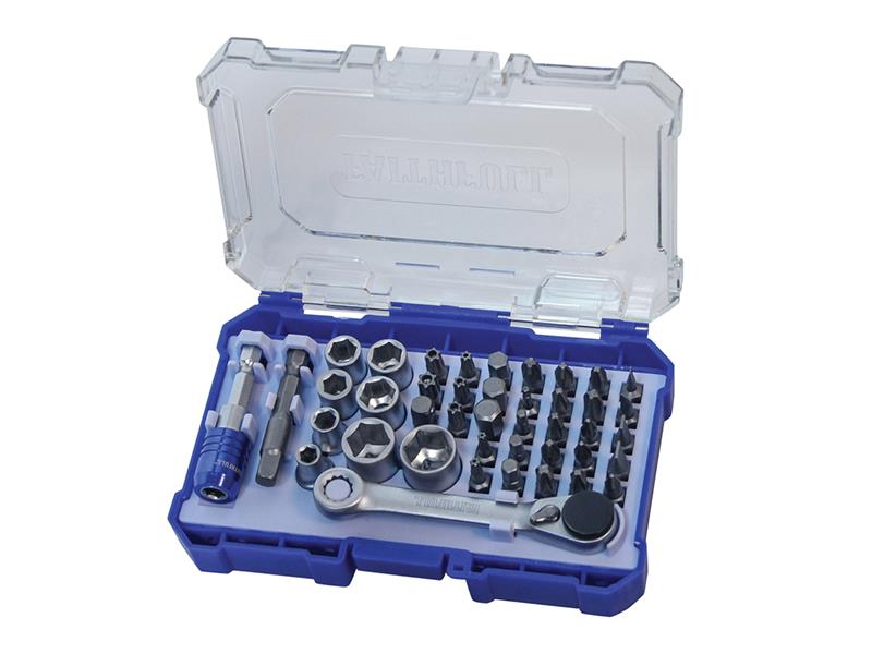 Faithfull Screwdriver Bit and Socket Set 42 Piece In A Carry Case FAISBSET42