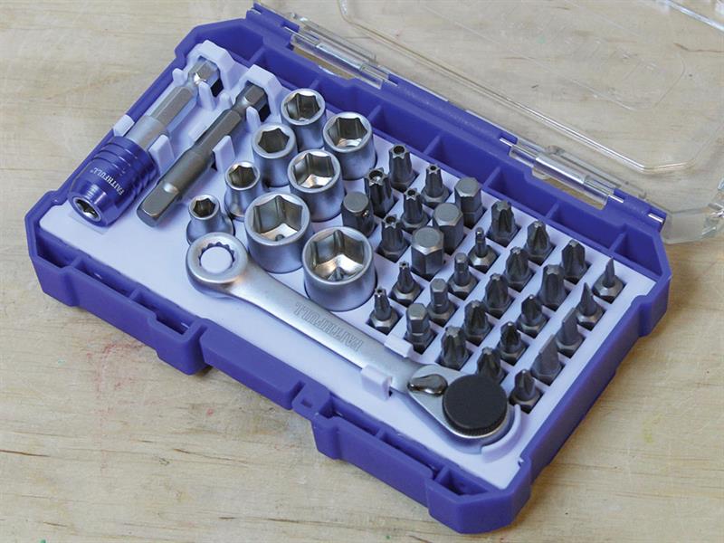 Faithfull Screwdriver Bit and Socket Set 42 Piece In A Carry Case FAISBSET42