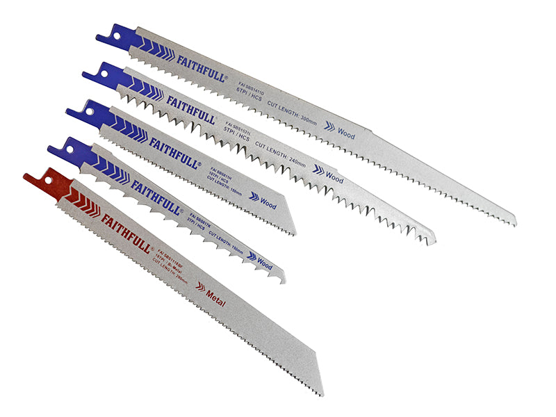 Faithfull Sabre Saw Blade Set, 15 Piece FAISBSSET15M
